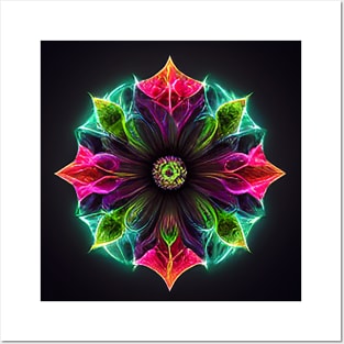 mandala flower Posters and Art